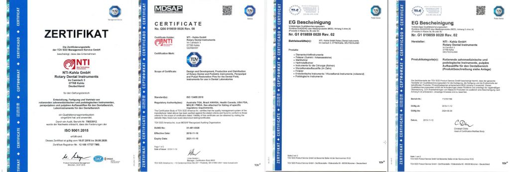 Certyfikaty instrumentów NTI